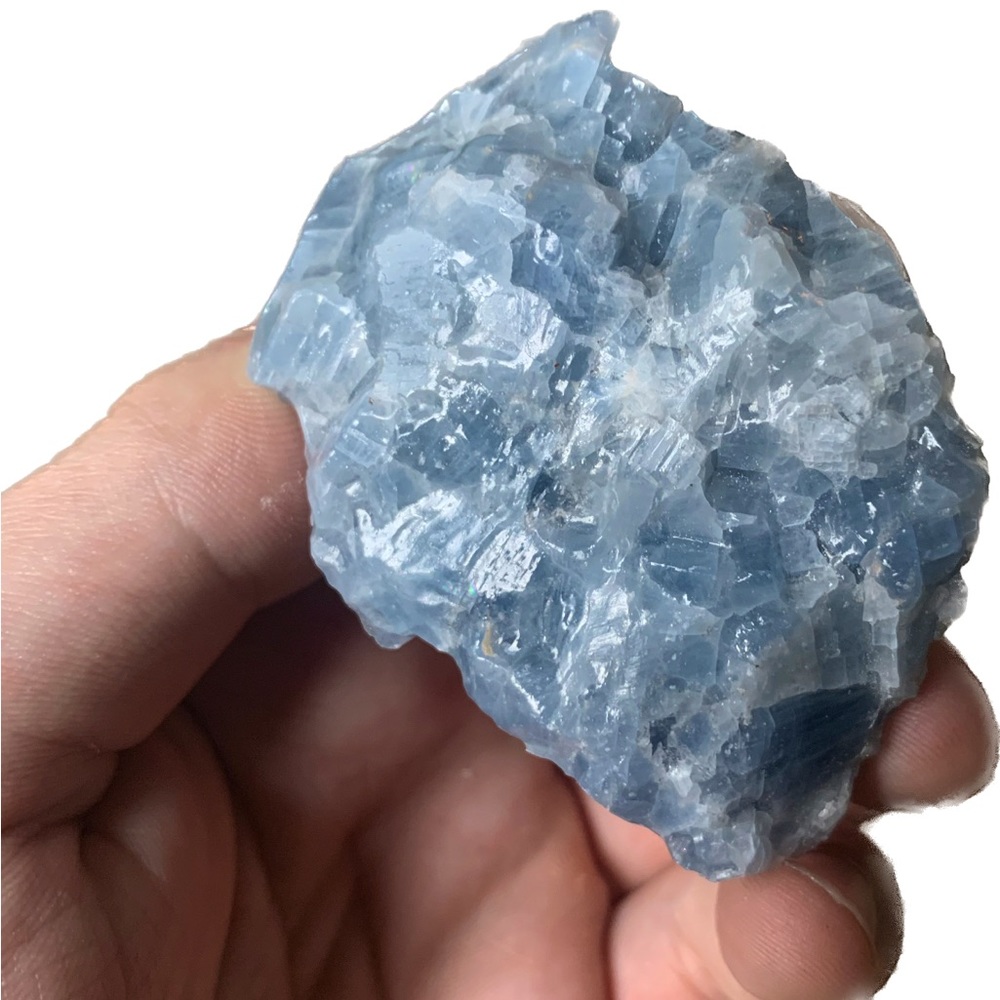 Blue Calcite Rough Crystal Pieces